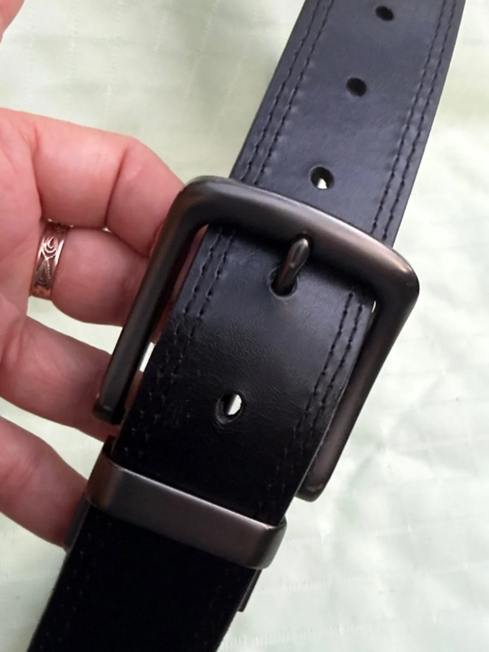Thick Leather Convertible Belt - Brown/Black